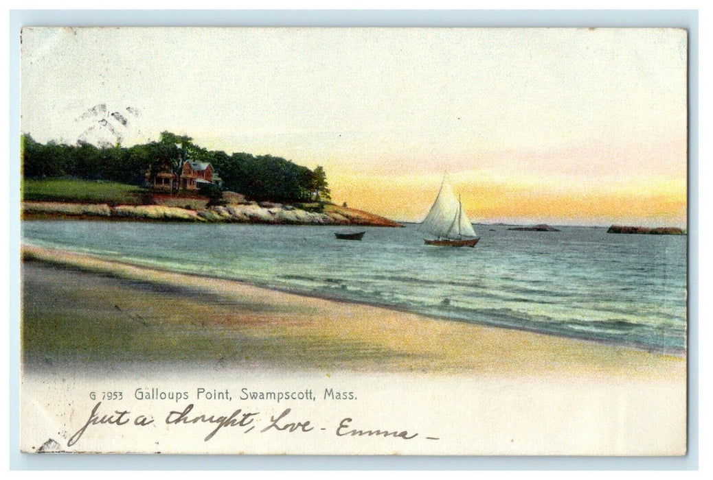 1903 Galloups Point, Swampscott, Massachusetts MA Antique Postcard