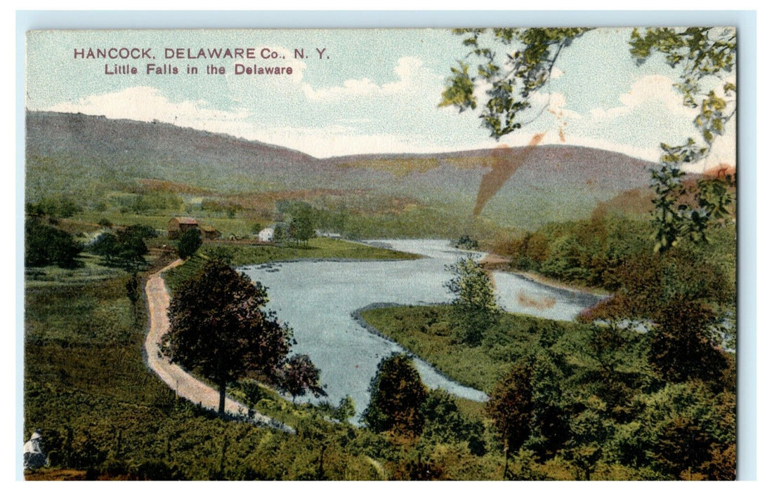 Little Falls Hancock Delaware Co., NY 1910 Postcard Vintage Antique