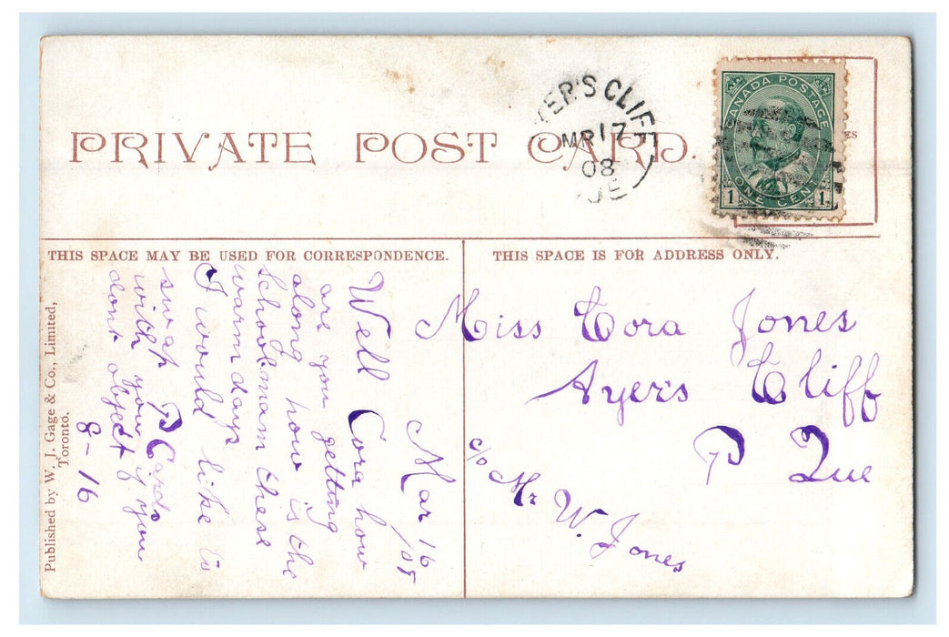 1908 Strathcona Block Winnipeg Manitoba Canada Posted Antique Postcard