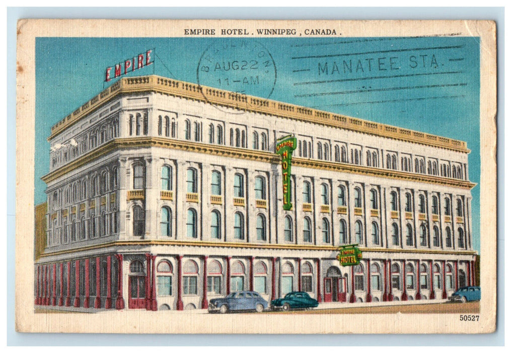 1955 Empire Hotel, Winnipeg Manitoba Canada Posted Vintage Postcard