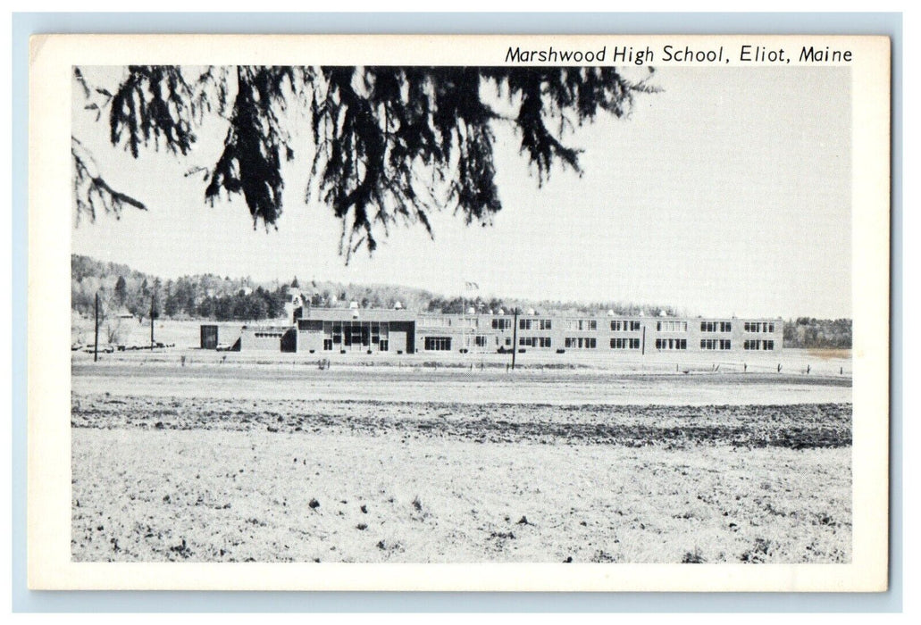 c1960's View Of Marswood High School Eliot Maine ME Unposted Antique Postcard