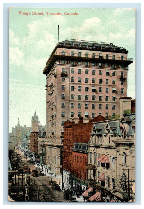 1909 Building View, Yonge Street Toronto Ontario Canada Antique Postcard