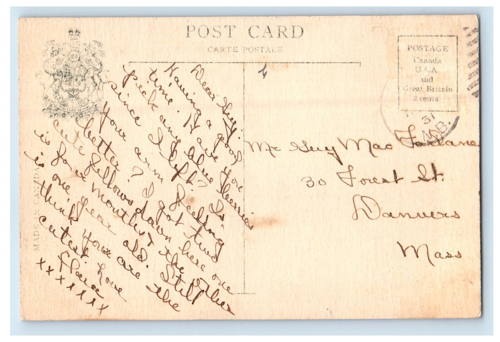 1931 Grammar School Building Sussex New Brunswick Canada Posted Postcard