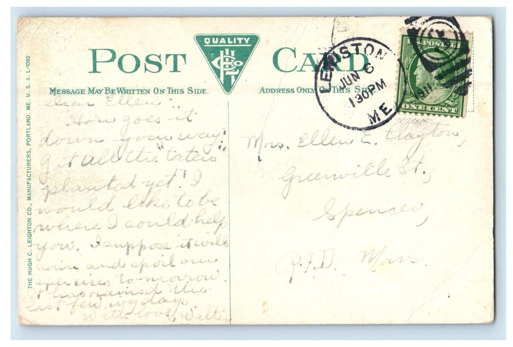 1911 Lewiston Maine ME, Cheney House Bated College Building Antique Postcard