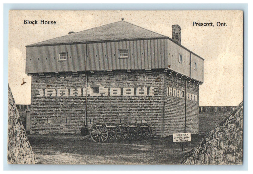 1908 Block House, Prescott Ontario Canada Antique Posted Postcard