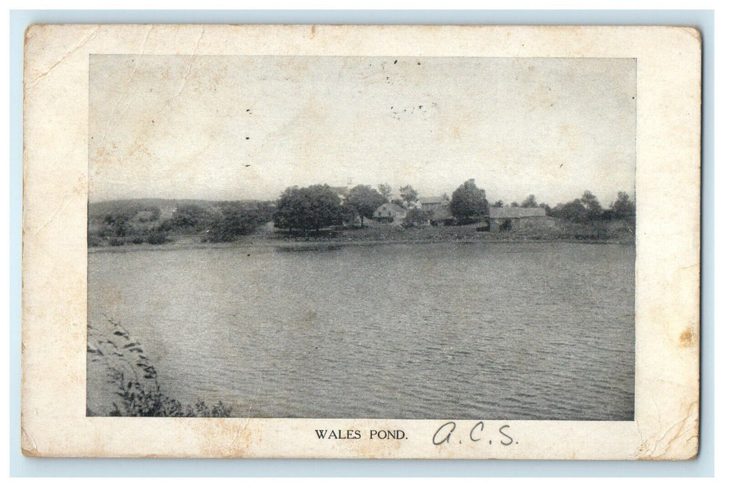 1909 Wales Pond Old Home Day Advertising Massachusetts MA Postcard