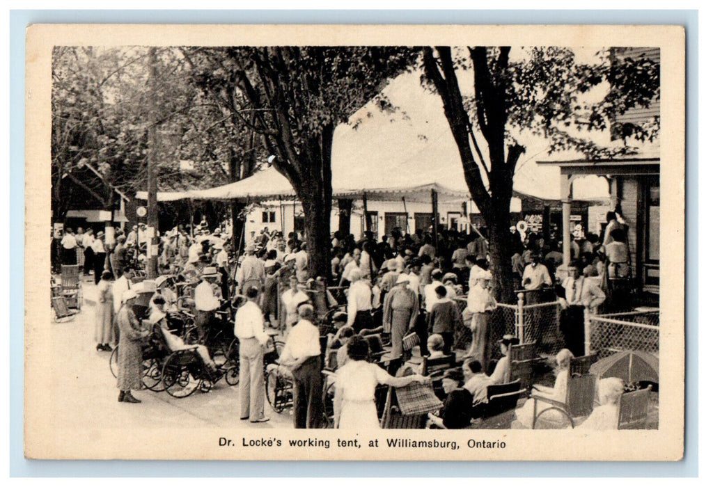 c1940s Dr. Locke's Working Tent at Williamsburg Ontario Canada Unposted Postcard