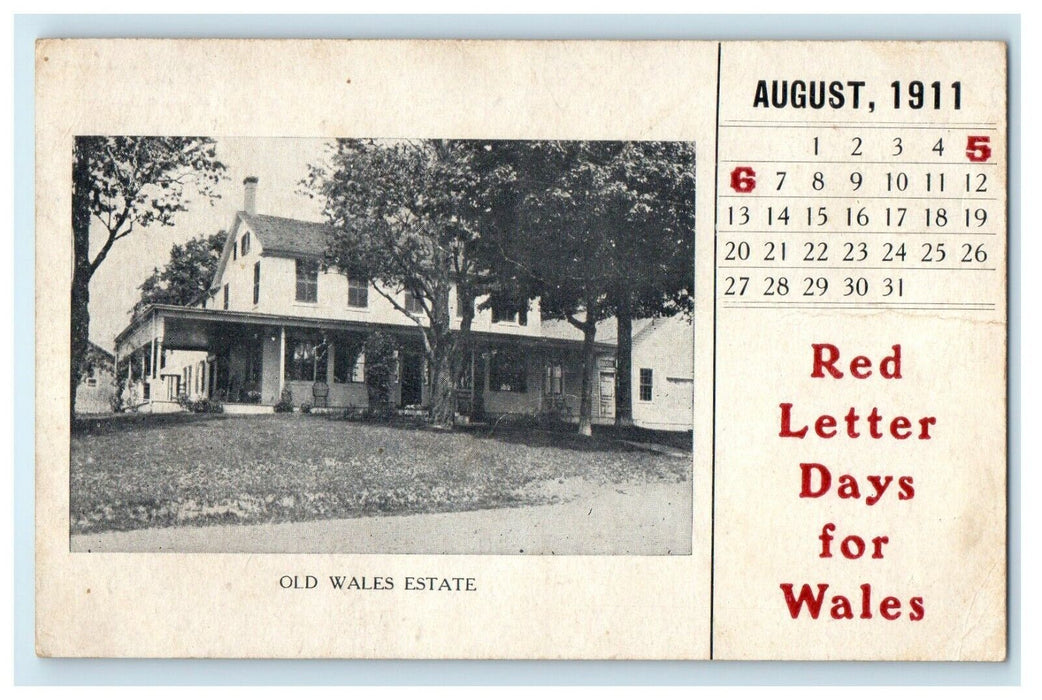 1911 Old Home Week Celebration Wales State Advertising Massachusetts MA Postcard