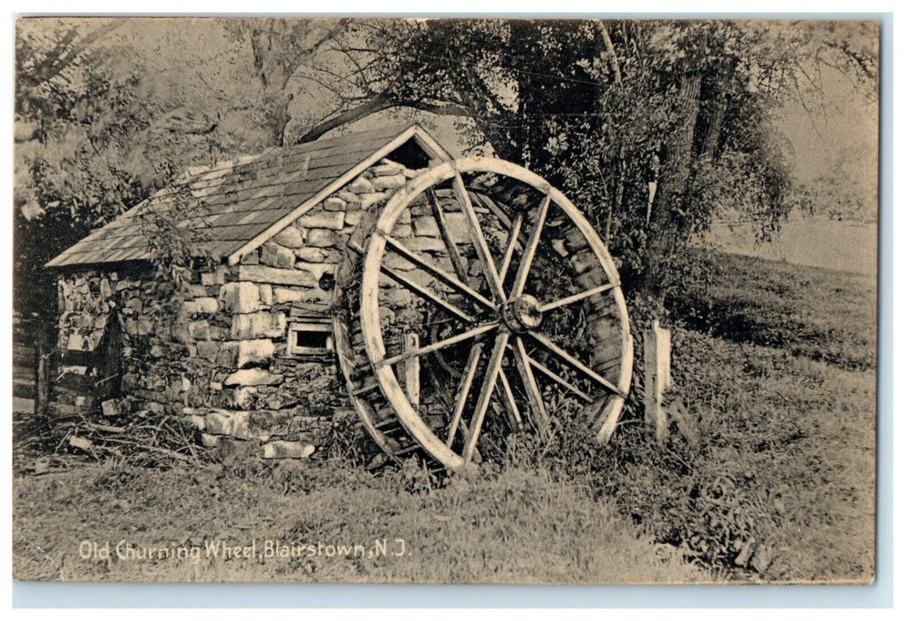 1909 Old Churning Wheel, Blairstown, New Jersey NJ Posted Postcard