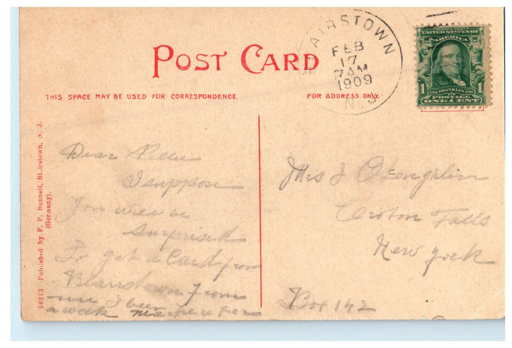 1909 Old Churning Wheel, Blairstown, New Jersey NJ Posted Postcard