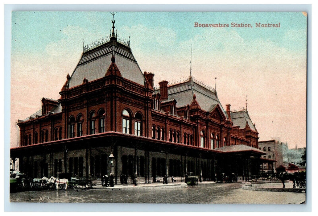 c1910 Bonaventure Station Montreal Quebec Canada Antique Postcard
