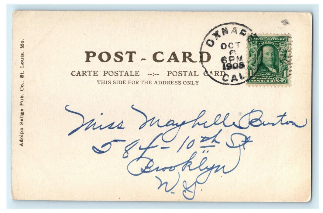 1908 Ferry Building From Bay San Francisco California CA Oxnard Postcard