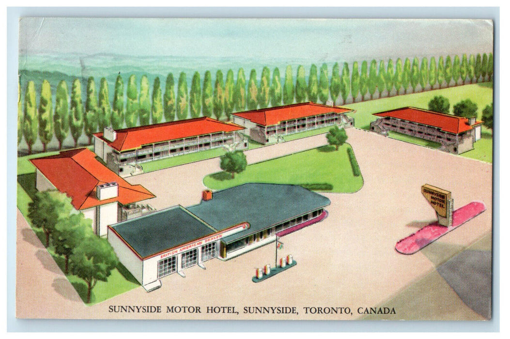 1928 Sunnyside Motor Hotel, Sunnyside Toronto Canada Antique Postcard