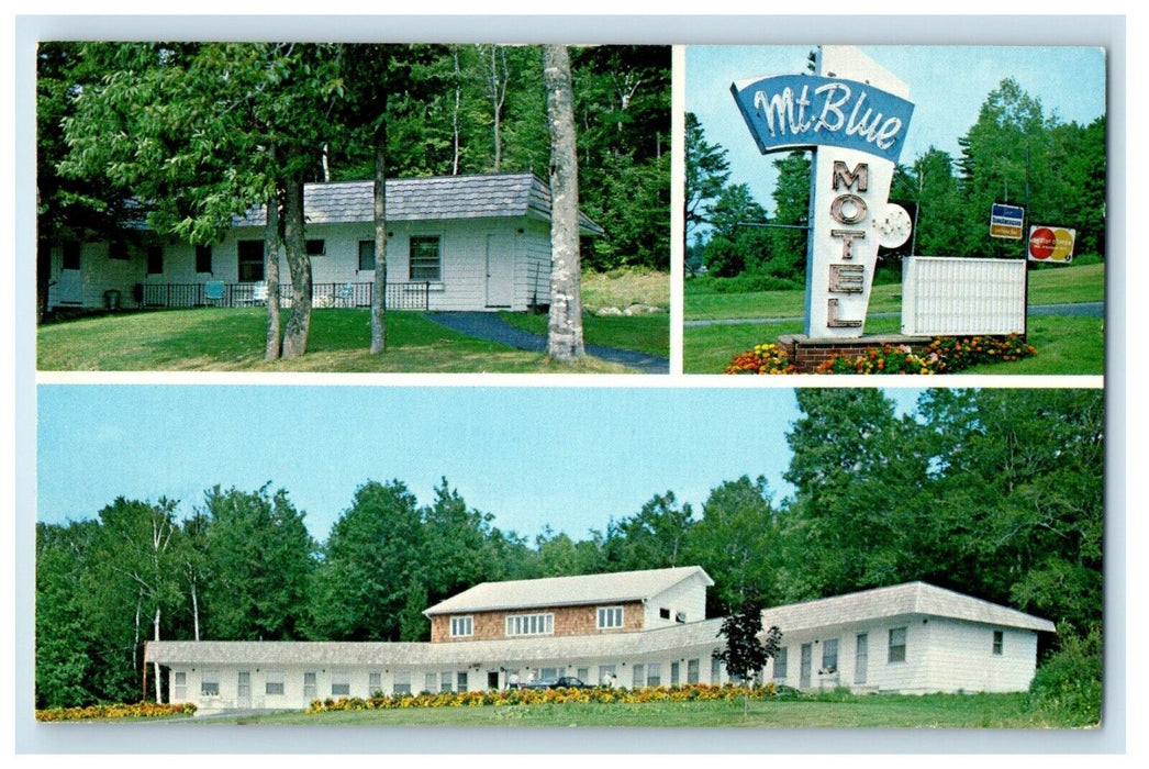 Mount Blue Motel Farmington Maine ME, Multiview Unposted Vintage Postcard