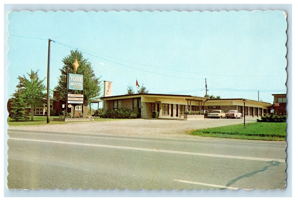 1977 York Motel On Huron Line and 401 Highway Windsor Ontario Canada Postcard