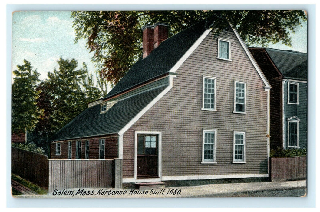 Narbonne House Built 1680 Salem Massachusetts Vintage Antique Postcard