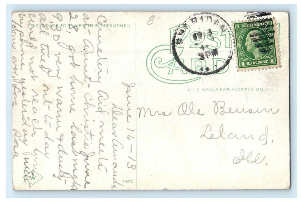 1913 C.R.I. & P. R. R. Train Railroad Depot Station Ottawa Illinois IL Postcard