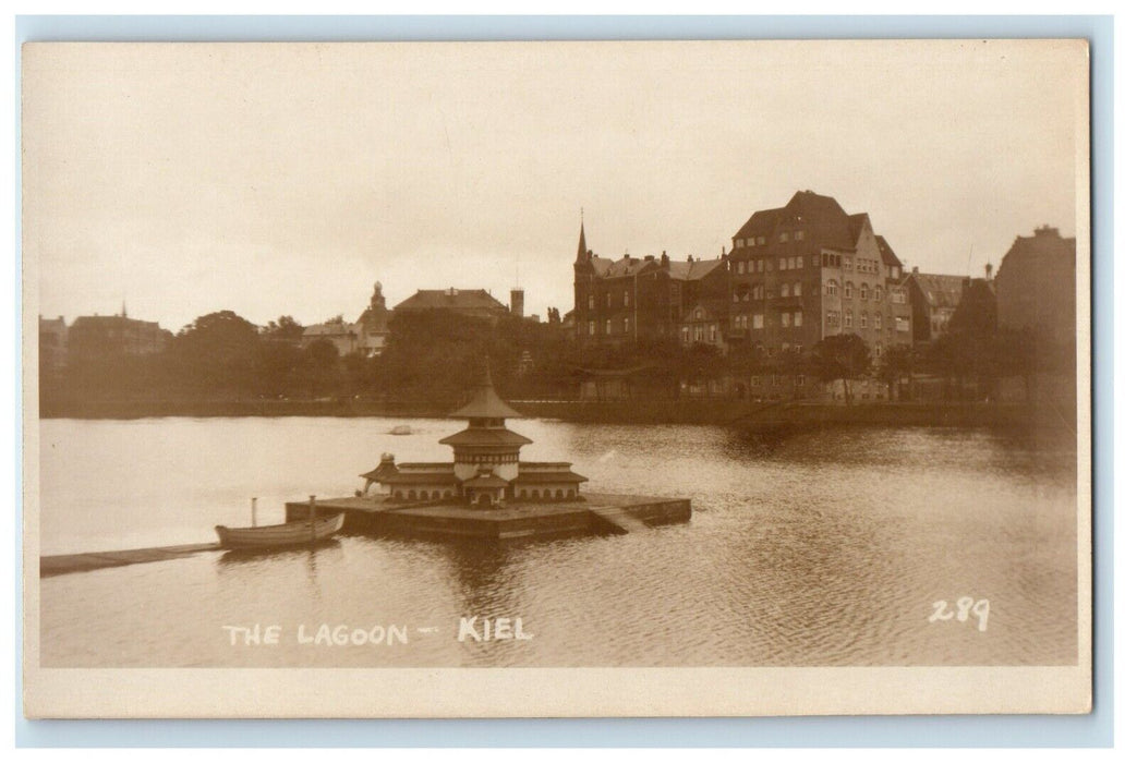 c1920's A View Of The Lagoon Kiel Germany RPPC Photo Unposted Vintage Postcard