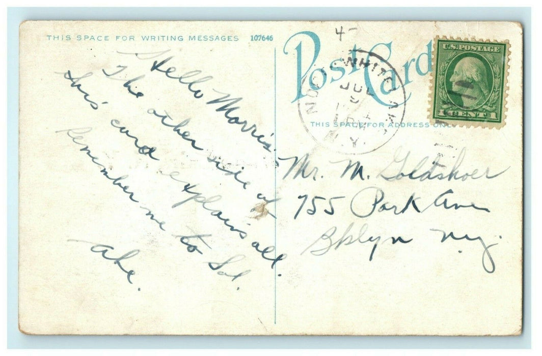 White Lake NY New York Romantic Lover Letter Old Vintage Postcard