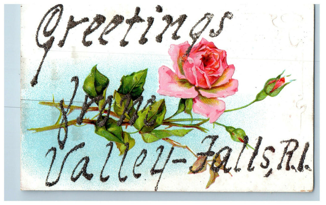 c1910s Greetings from Valley Falls Rhode Island Antique Unposted Postcard