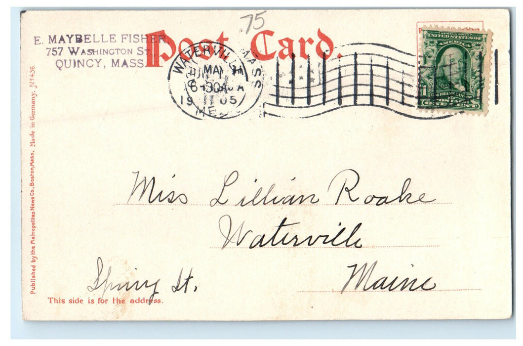 1905 Interior of Faneuil Hall, Boston, Massachusetts MA Posted Postcard