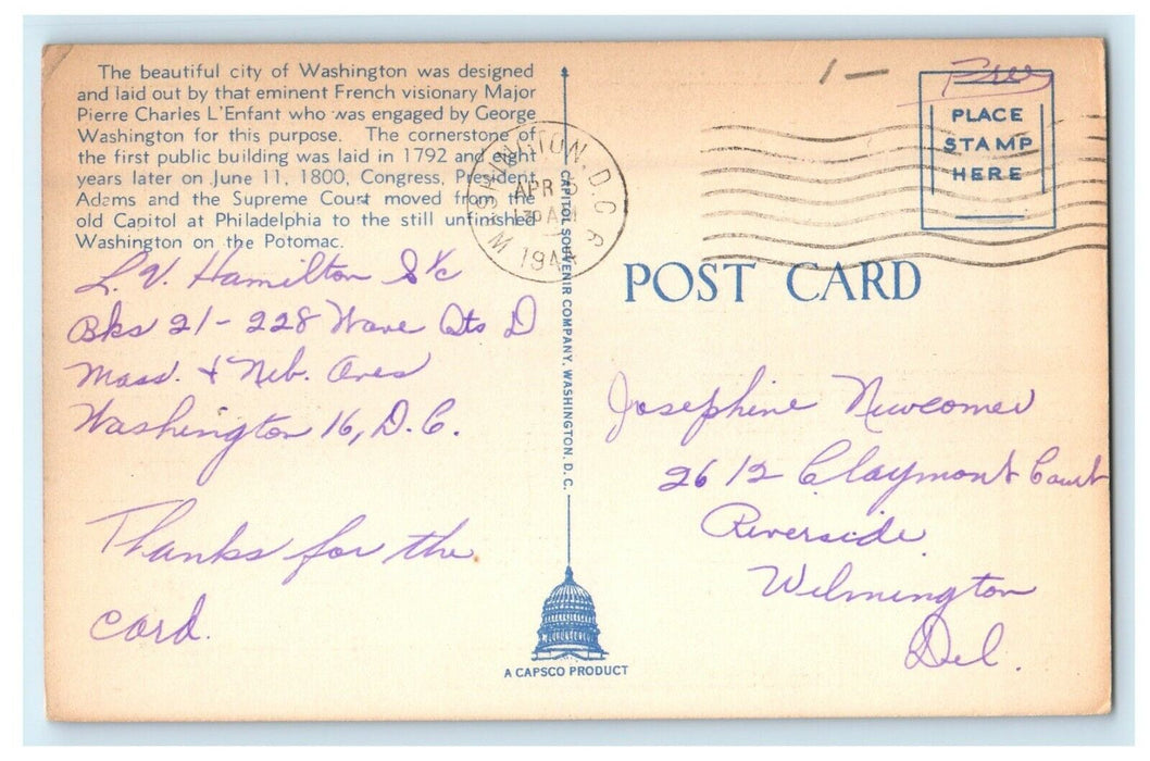 1944 Greetings From Washington DC Multiview WW2 Soldier Mail Postcard