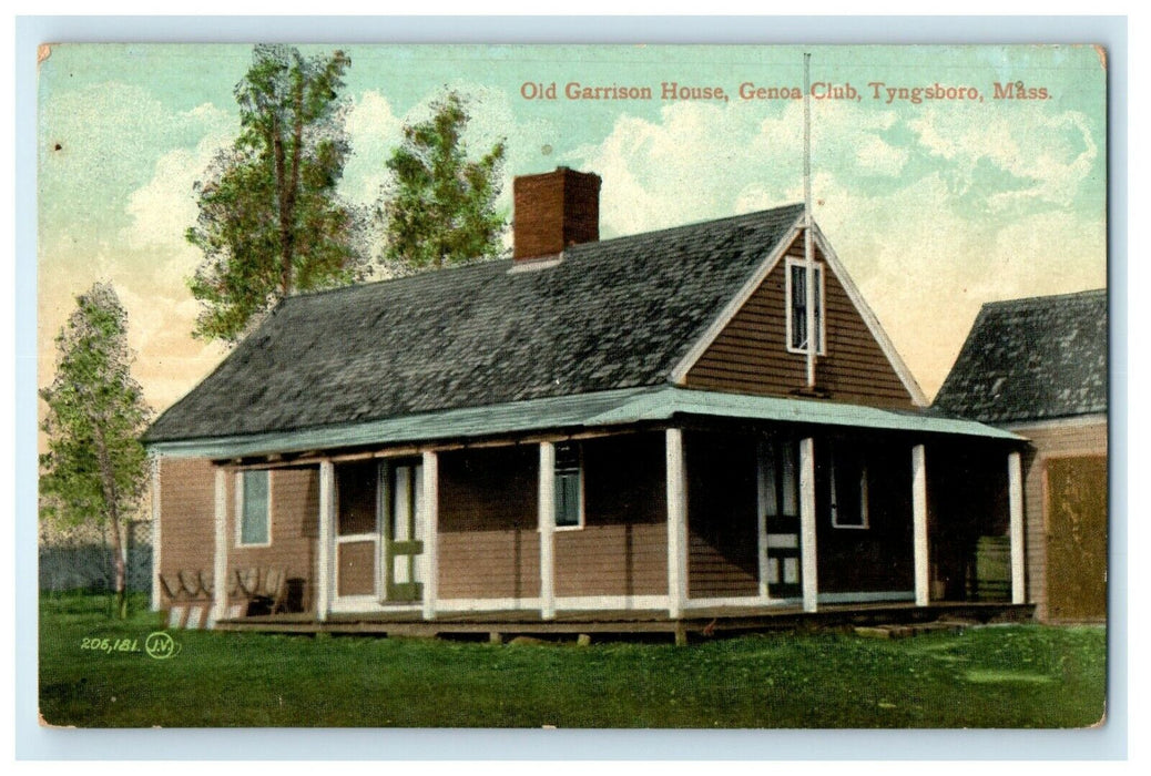 1909 Old Garrison House, Tyngsboro, Massachusetts MA Antique Postcard