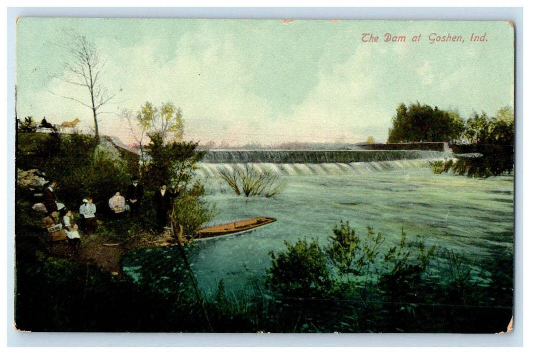 1911 A View Of The Dam Boat At Goshen Indiana IN Posted Antique Postcard
