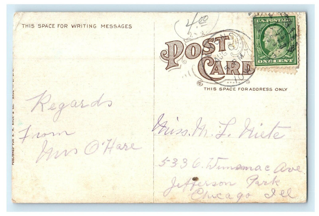 c1910's View Of Harts Mill Clinton Lyons Iowa IA Posted Antique Postcard