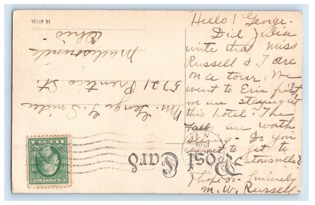 1919 The Clifton Hotel, Niagara Falls Ontario Canada Antique Postcard