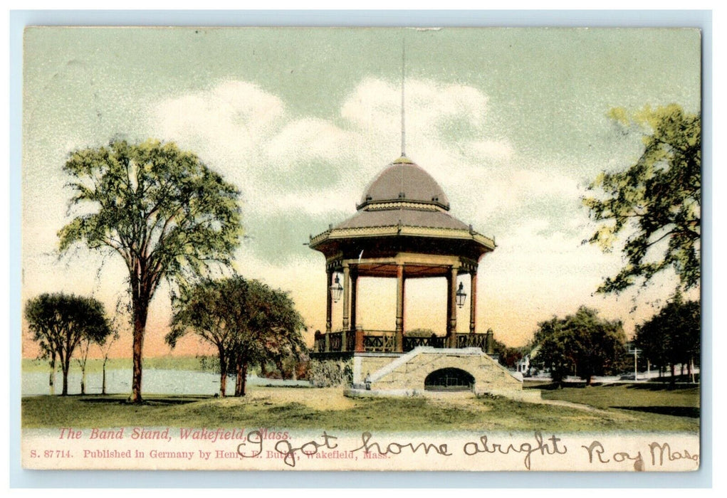 1906 The Band Stand Pavilion Wakefield Massachusetts MA Antique Postcard