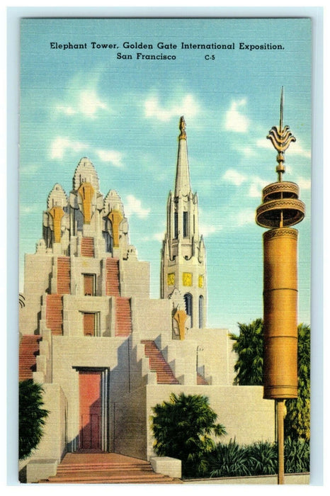 Elephant Tower Golden Gate International Exposition Postcard San Francisco 1939