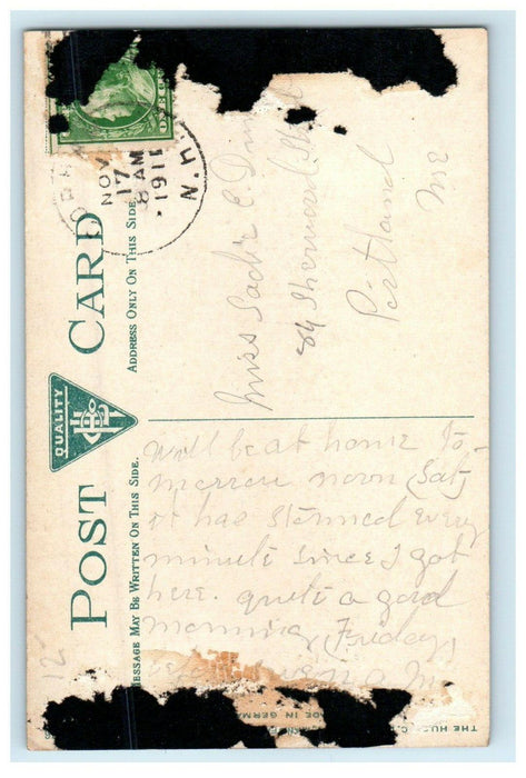 1911 Gorham N.H.R.R Railroad Train Station Depot New Hampshire NH Postcard
