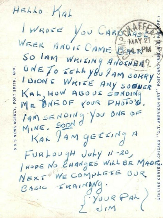 1943 View Of Bob Burn Home Van Buren Arkansas AR, WW2 Soldier Mail Postcard