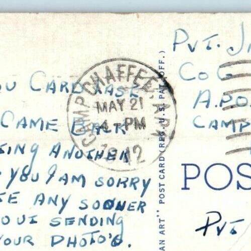1943 View Of Bob Burn Home Van Buren Arkansas AR, WW2 Soldier Mail Postcard