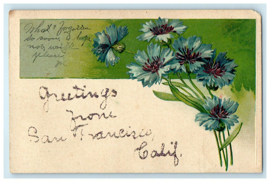 c1910s Greetings from San Francisco California CA Glitter Hand Made Postcard