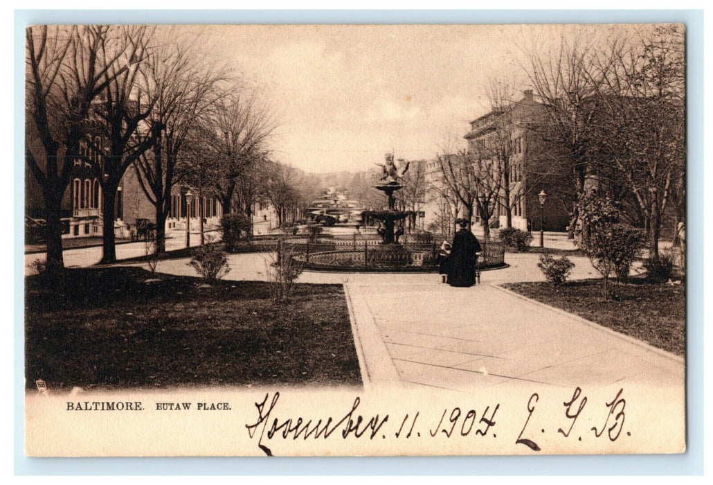 1904 Tuck Balitmore Eutaw Place Maryland MD Posted Antique Postcard