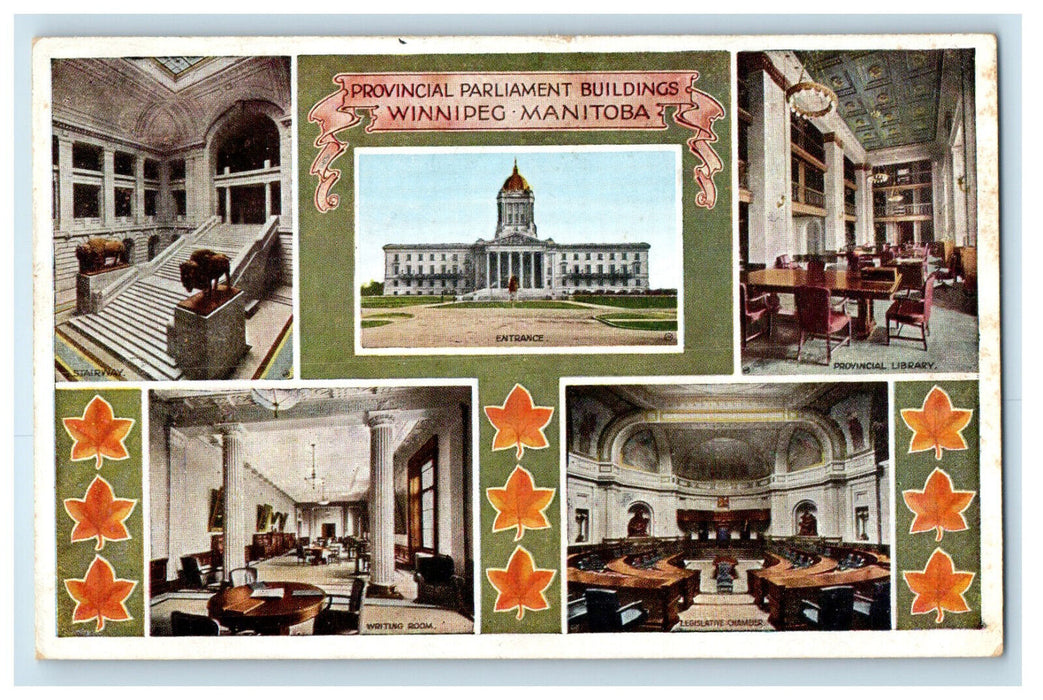 1931 The Provincial Parliament Buildings Winnipeg Manitoba Canada Postcard