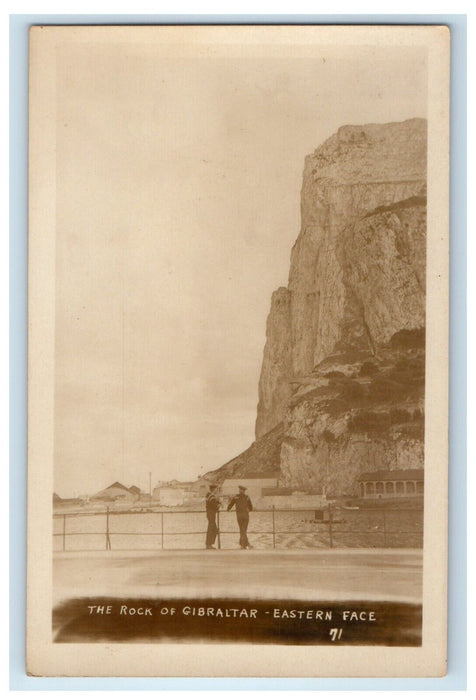 c1920's Gibraltar UK, The Rock Of Eastern Face RPPC Photo Vintage Postcard