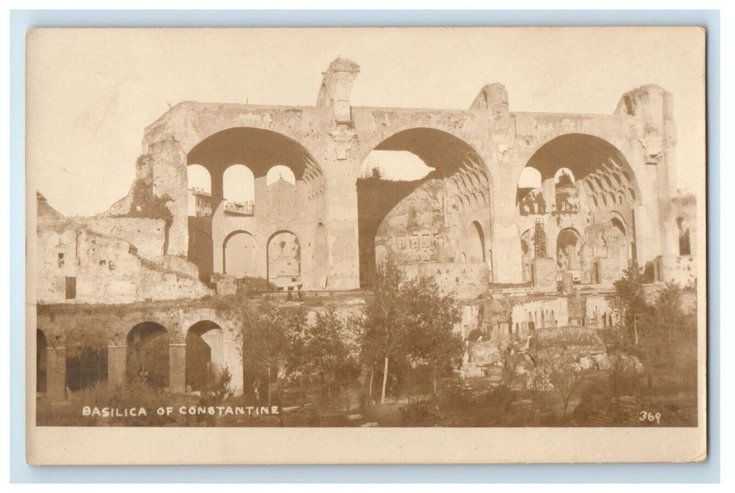 c1920's View Of Basilica Of Constantine Italy RPPC Photo Vintage Postcard