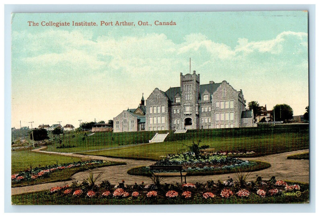 c1910 The Collegiate Institute Port Arthur Ontario Canada Postcard
