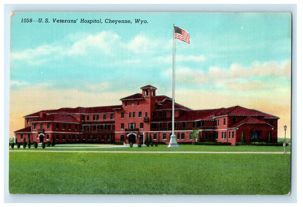 c1940's View Of U.S Veterans Hospital Cheyenne Wyoming WY Vintage Postcard