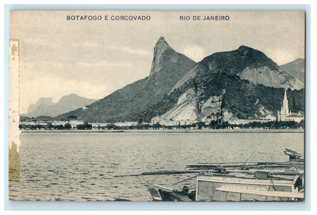 c1910s Botafogo E Corcovado Rio De Janeiro Brazil Foreign Antique Postcard