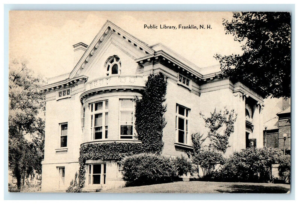 c1930's The Public Library Franklin New Hampshire NH Unposted Vintage Postcard