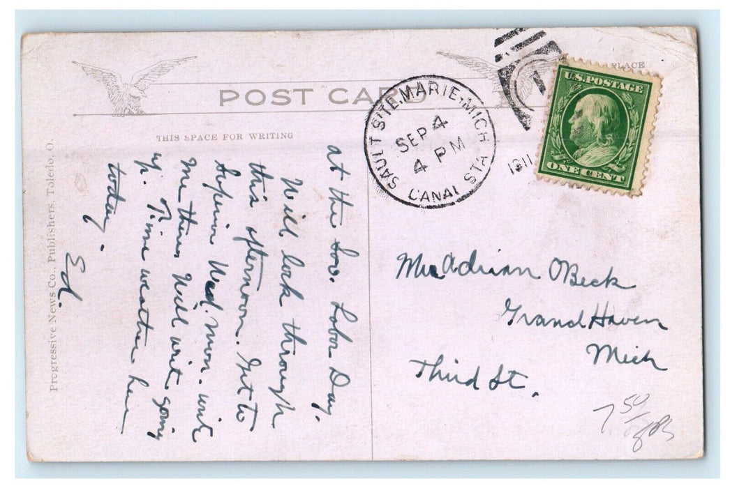 1911 View Of Madison Avenue Toledo Ohio OH Posted Antique Postcard