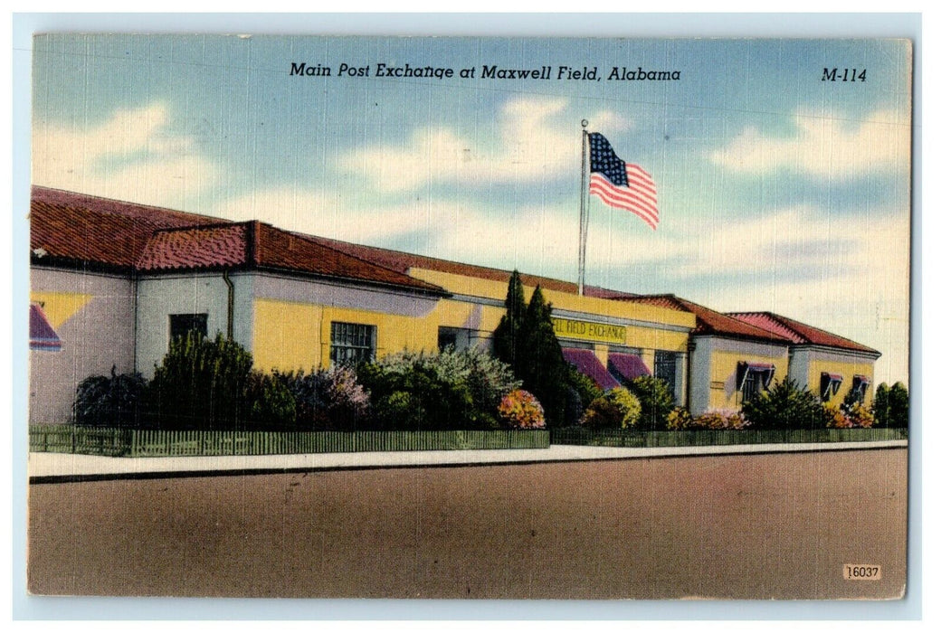 1944 Main Post Exchange At Maxwell Field Alabama AL, WW2 Soldier Mail Postcard