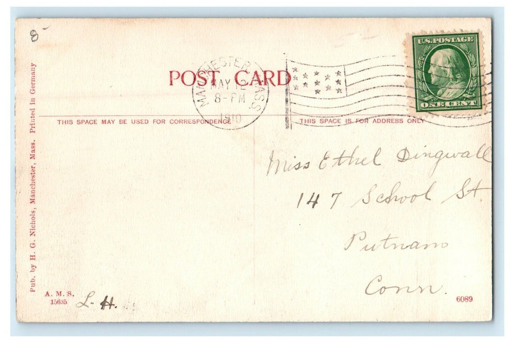 1910 View Along Shore West Manchester By-The-Sea Massachusetts MA Postcard