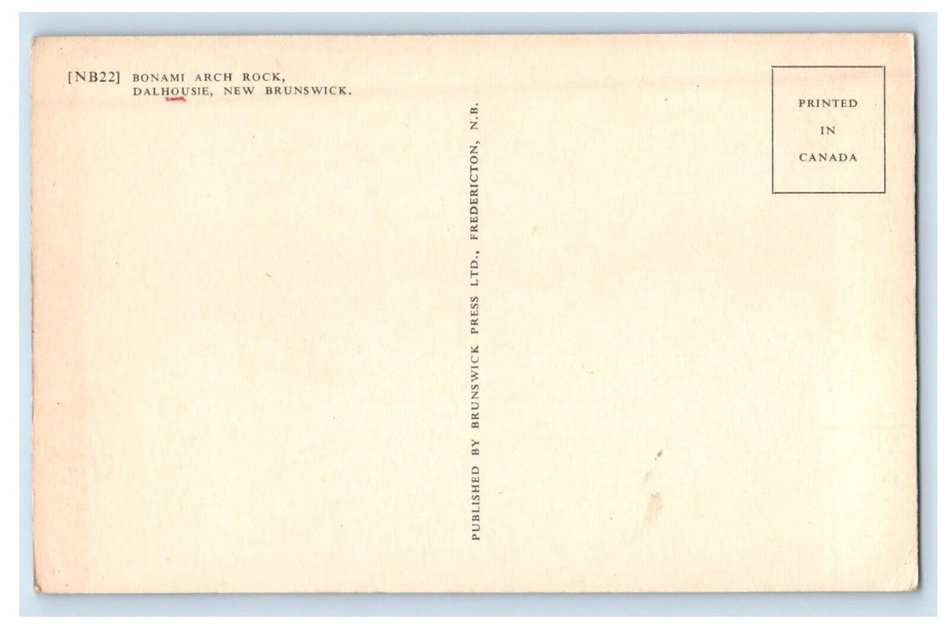 c1940s Bonami Arch Rock Dalhouse New Brunswick Canada Unposted Postcard