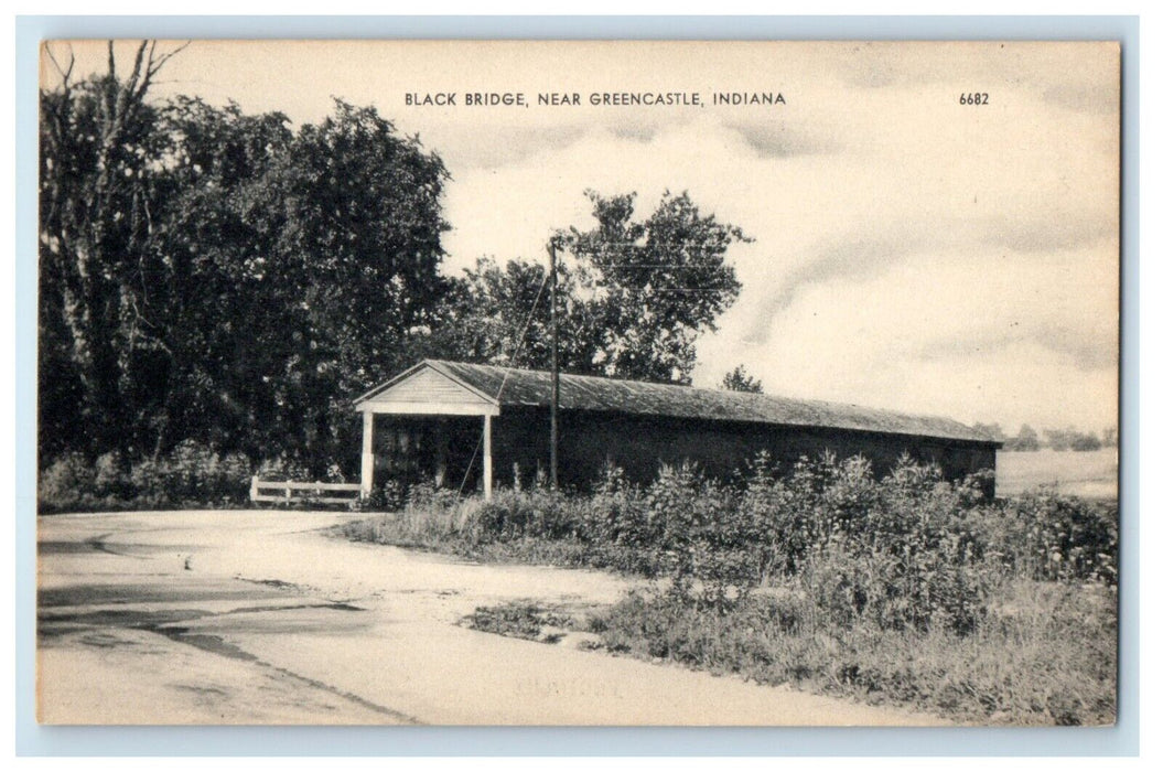 c1940's Black Bridge Near Greencastle Indiana IN Unposted Vintage Postcard