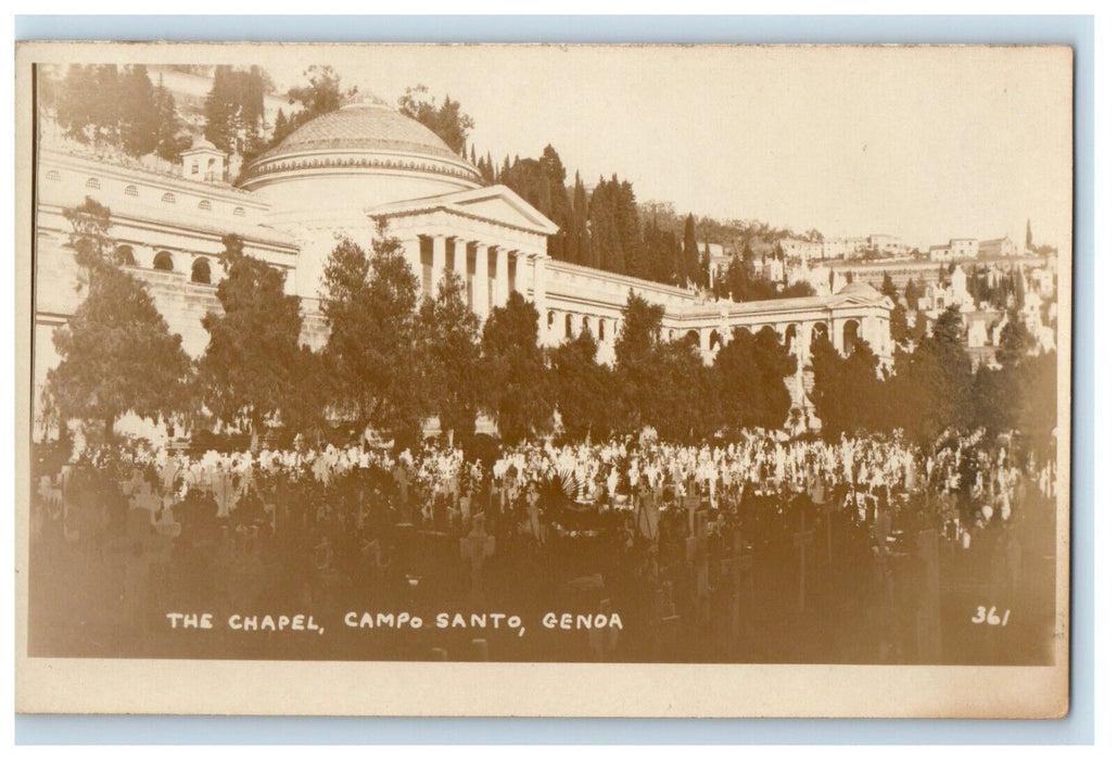 c1920's The Chapel Campo Santo Genoa Italy RPPC Photo Unposted Vintage Postcard